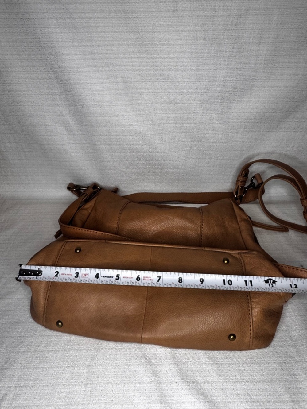 Vintage American Leather Co Crossbody Bag Brown Leather Purse Adjustable Strap - Picture 11 of 12